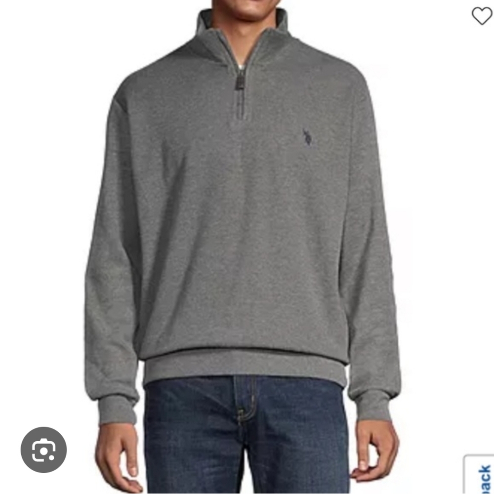 U.S. Polo Assn. Men Sweatshirt Pony Logo Mock-Neck‎ Big Tall Gray SzLT